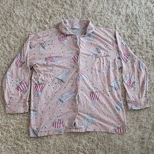 Victoria's Secret pink popcorn pajama shirt M